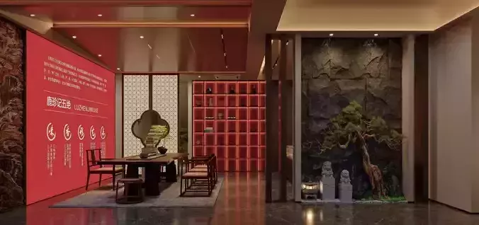 Private clubhouse lobby