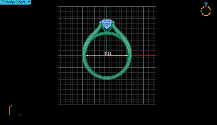 Woman Diamond Ring 3D print model_2