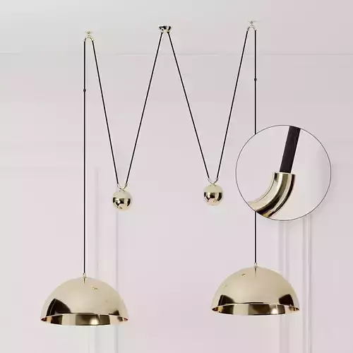 Florian Schulz Double Posa Brass Pendant Lamp Low-poly 3D model