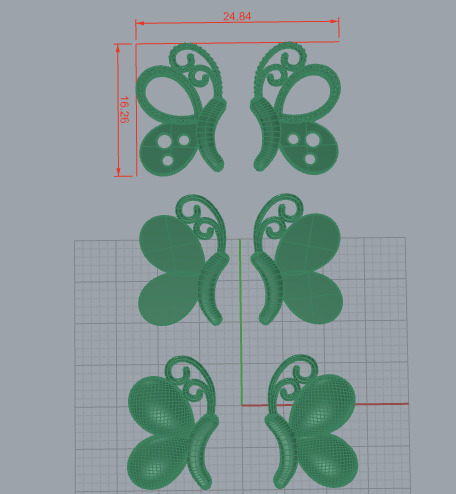 5 different butterfly symbols 3d printing 3dm stl 3D print model_29