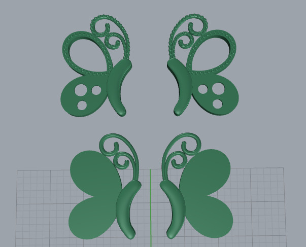 5 different butterfly symbols 3d printing 3dm stl 3D print model_27
