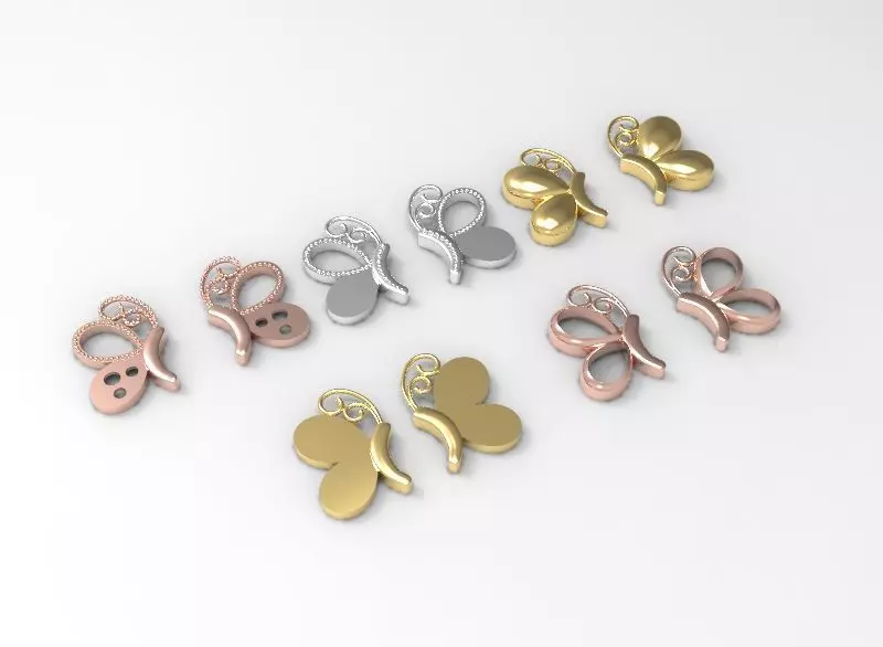 5 different butterfly symbols 3d printing 3dm stl 3D print model_0