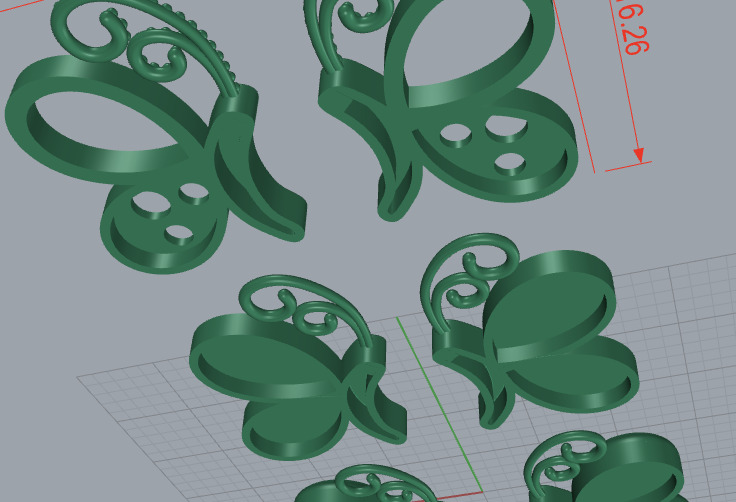 5 different butterfly symbols 3d printing 3dm stl 3D print model_39