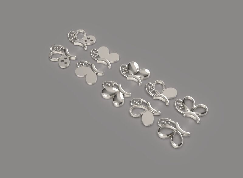 5 different butterfly symbols 3d printing 3dm stl 3D print model_34