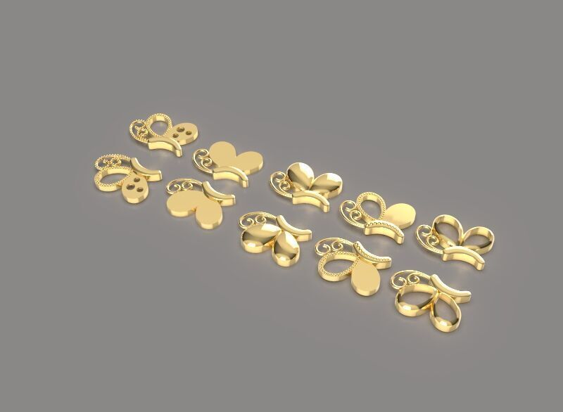 5 different butterfly symbols 3d printing 3dm stl 3D print model_36