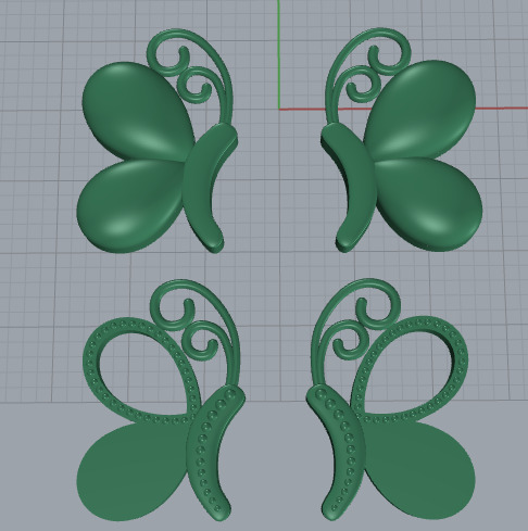 5 different butterfly symbols 3d printing 3dm stl 3D print model_31