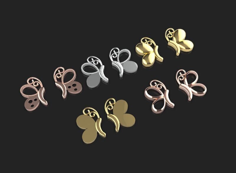 5 different butterfly symbols 3d printing 3dm stl 3D print model_1