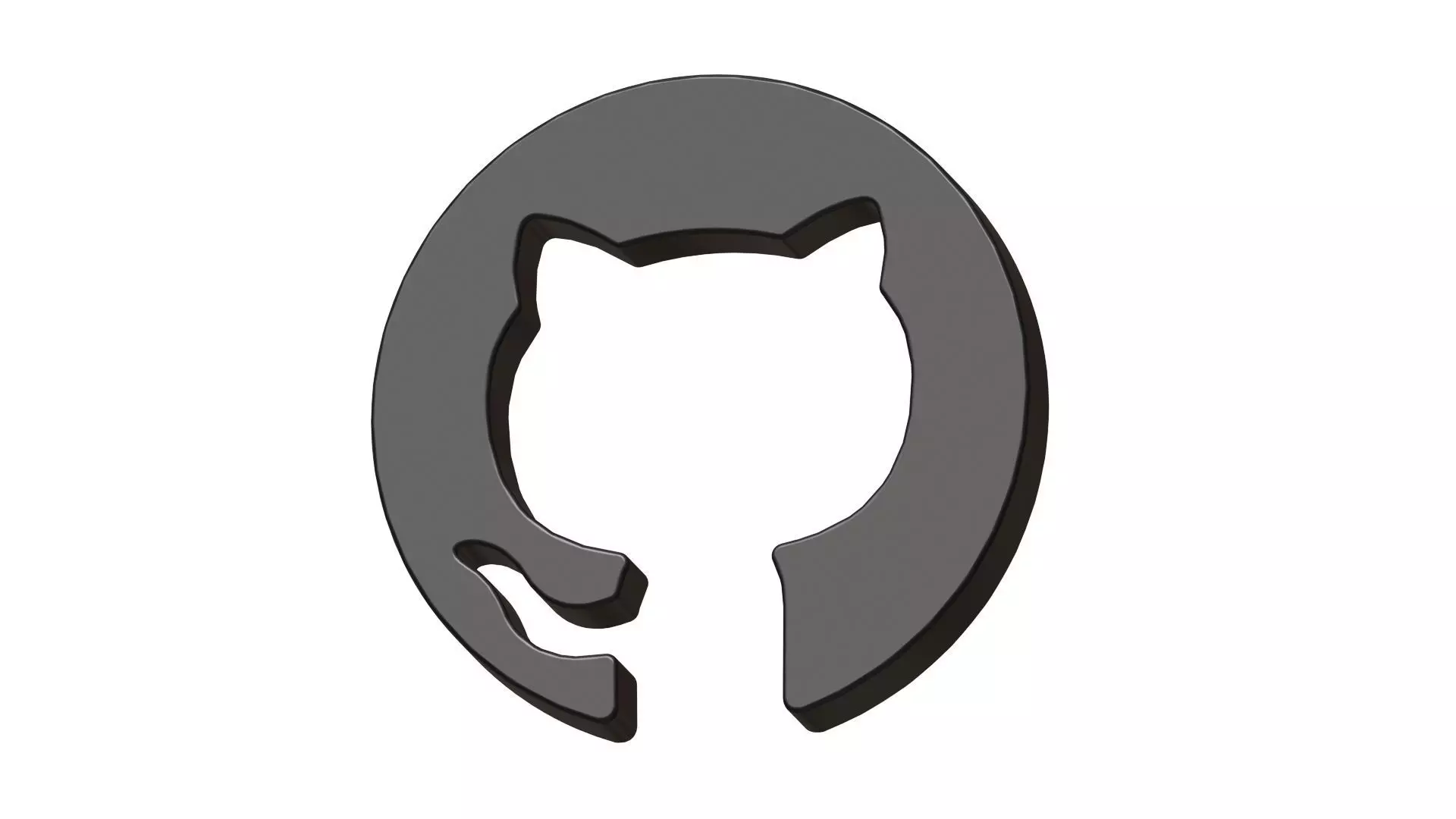 Github logo 3D model_0