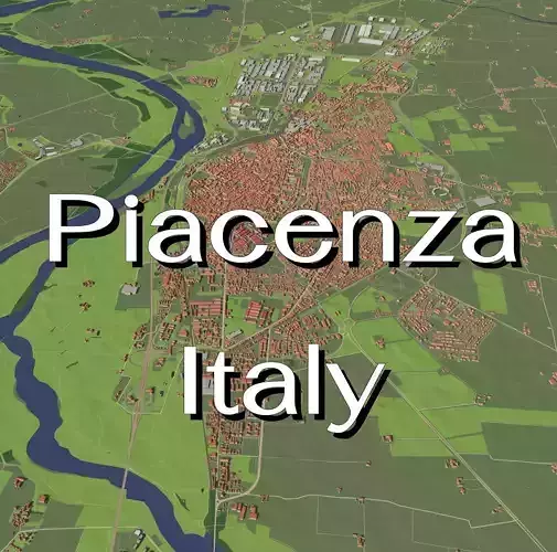 Piacenza Italy - city and urban 3D model