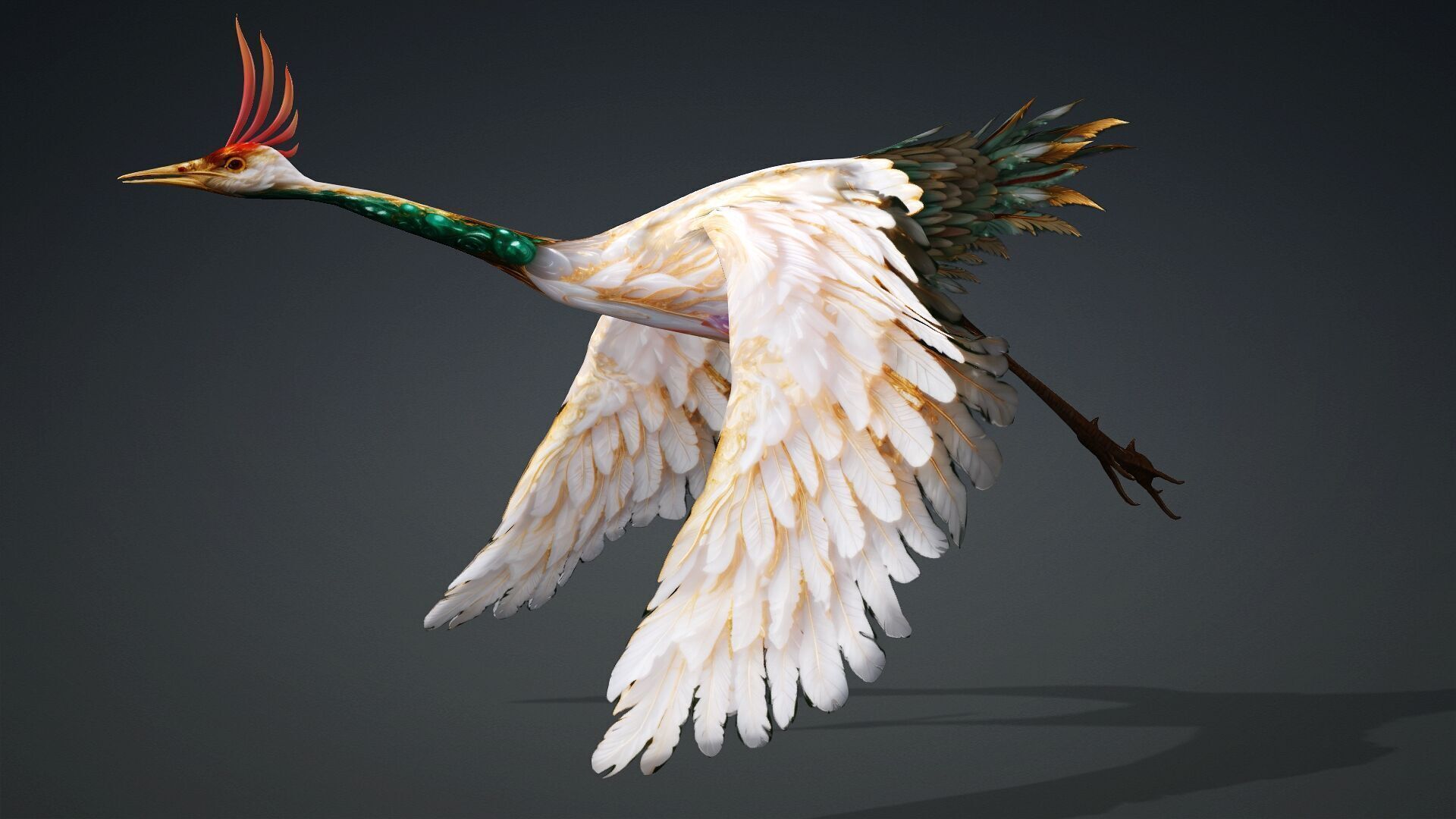 Crane Bird-B1 3D model_10