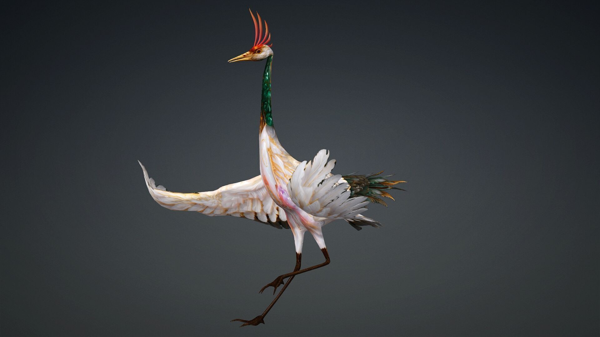 Crane Bird-B1 3D model_5