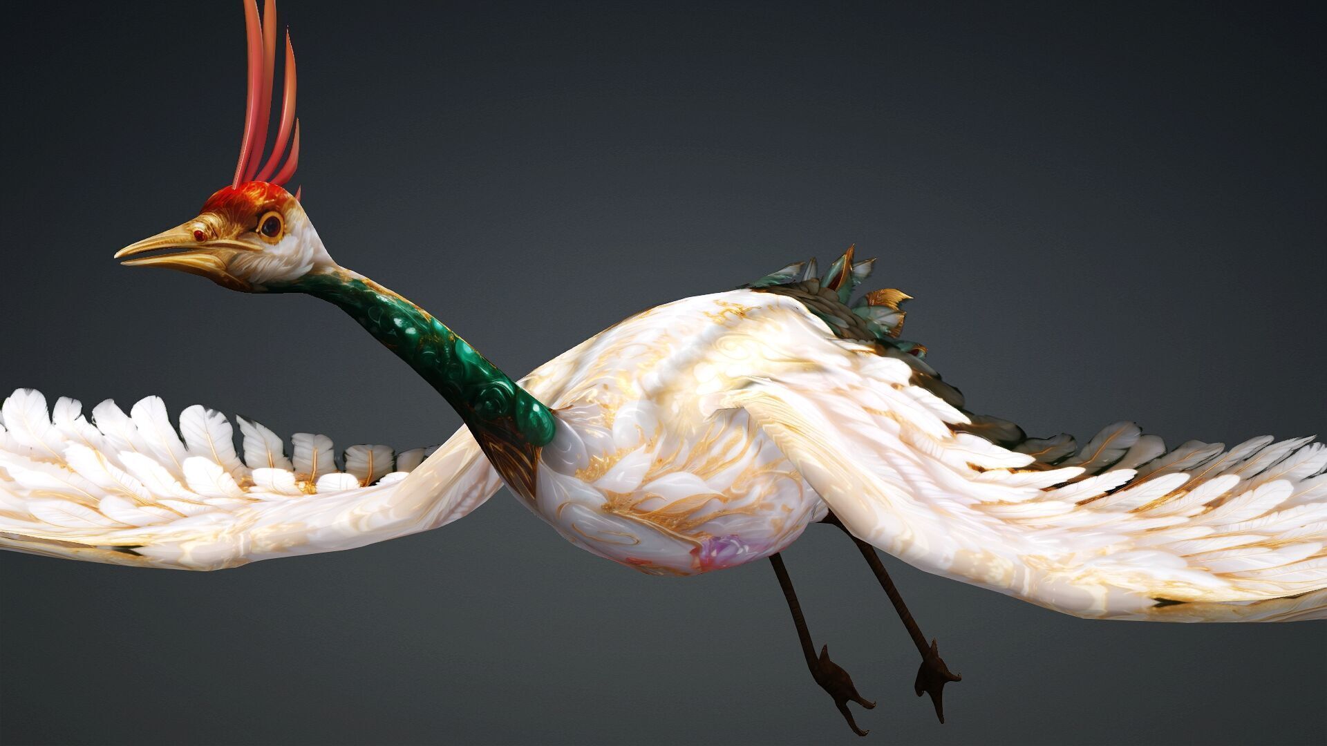 Crane Bird-B1 3D model_12