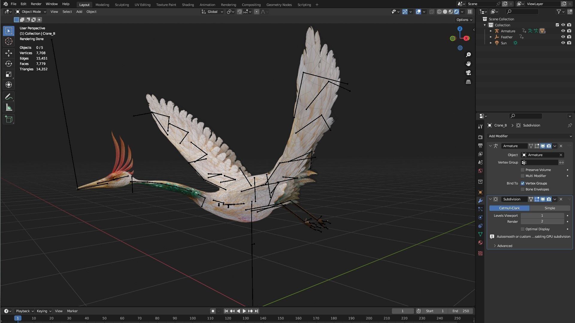 Crane Bird-B1 3D model_18