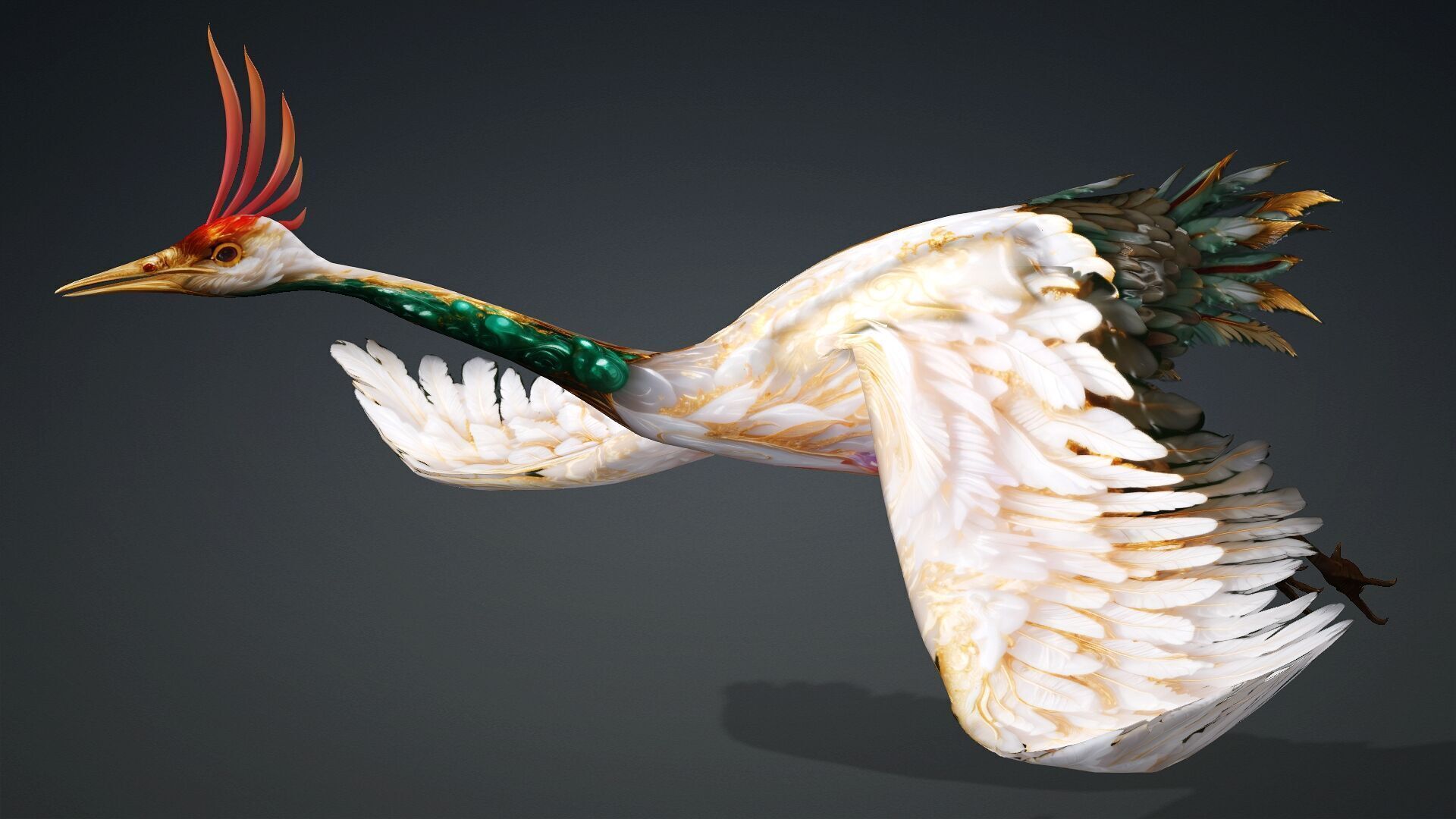 Crane Bird-B1 3D model_3