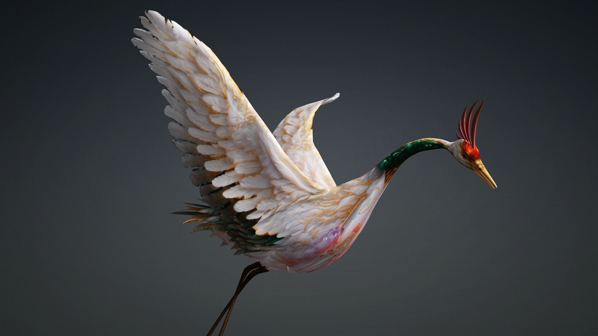 Crane Bird-B1 3D model_17