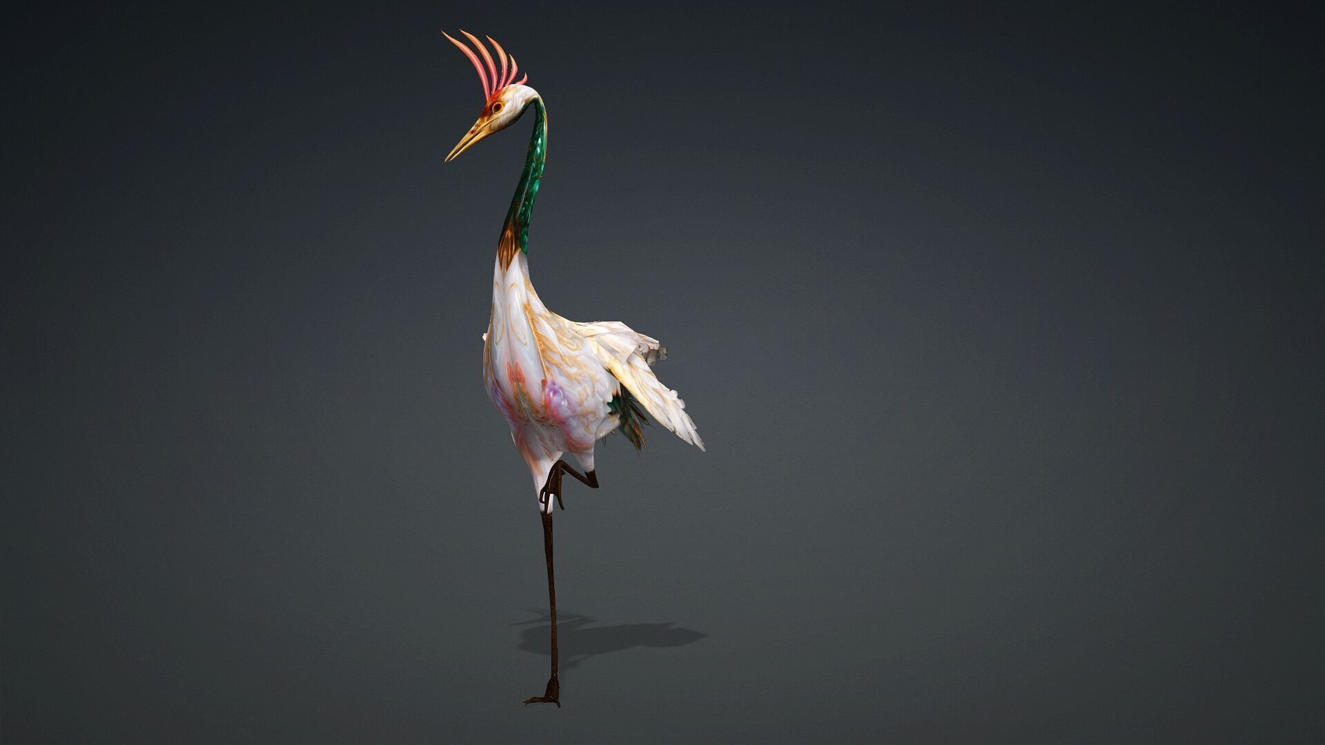 Crane Bird-B1 3D model_7