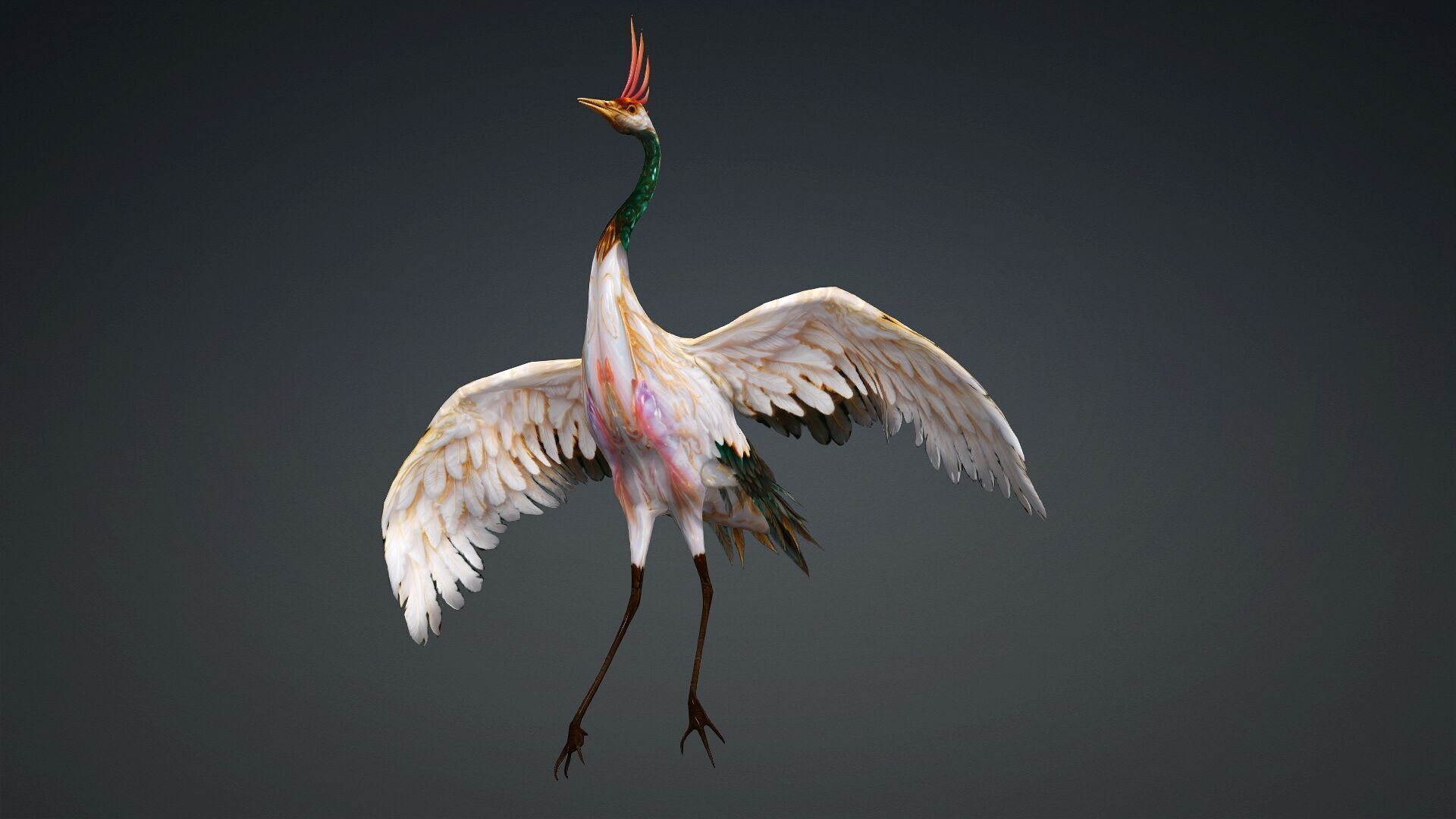 Crane Bird-B1 3D model_6