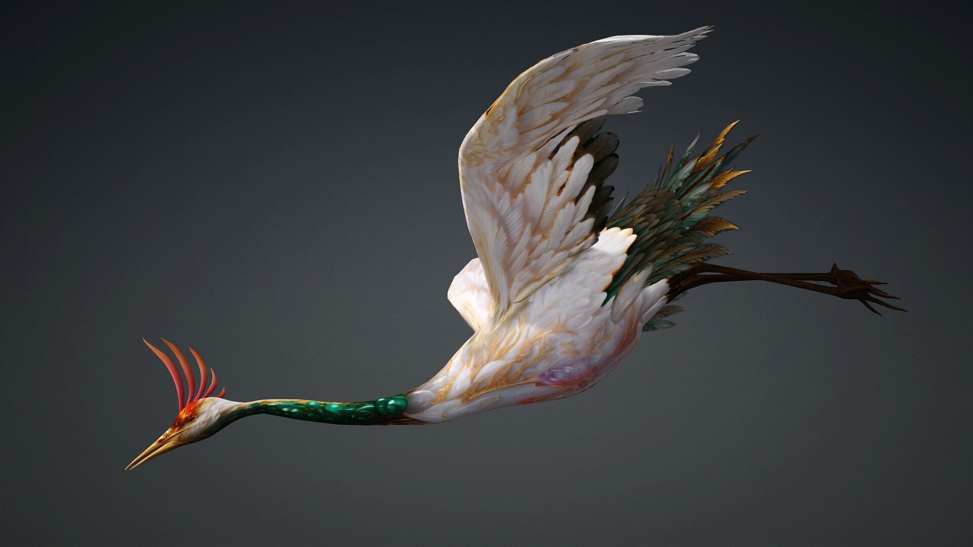 Crane Bird-B1 3D model_4