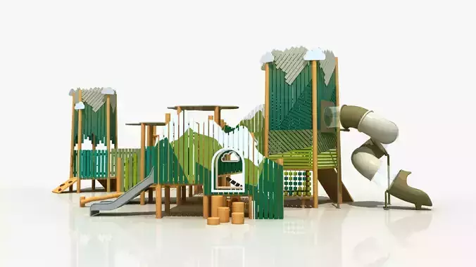 Mountain themed amusement park