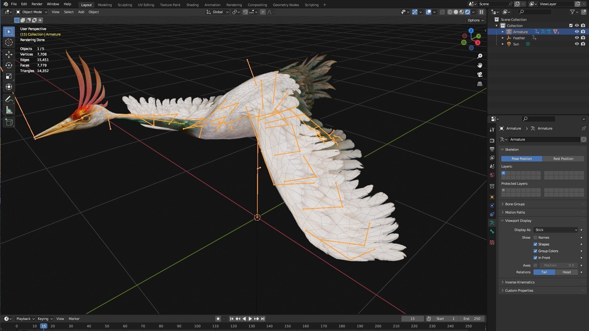 Crane Bird-B3 3D model_17