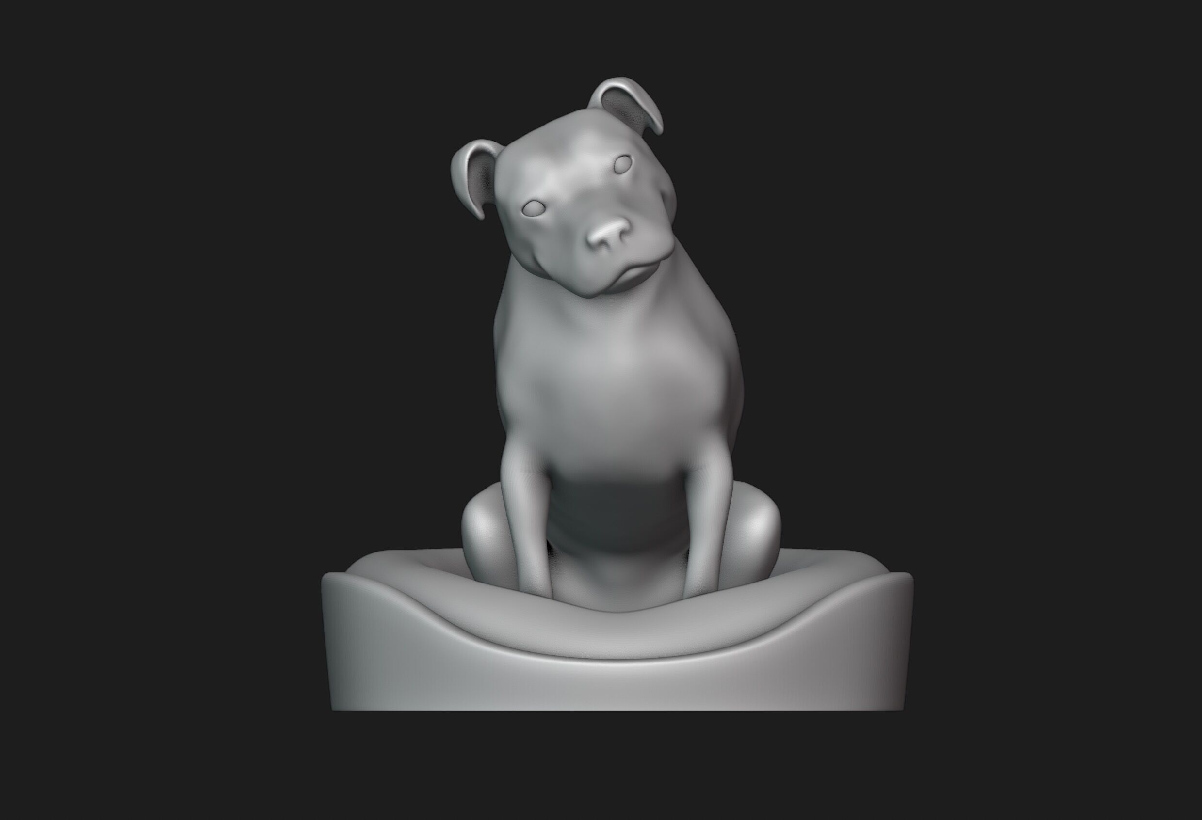 Smiling Staffordshire Bull Terrier 3D print model_3
