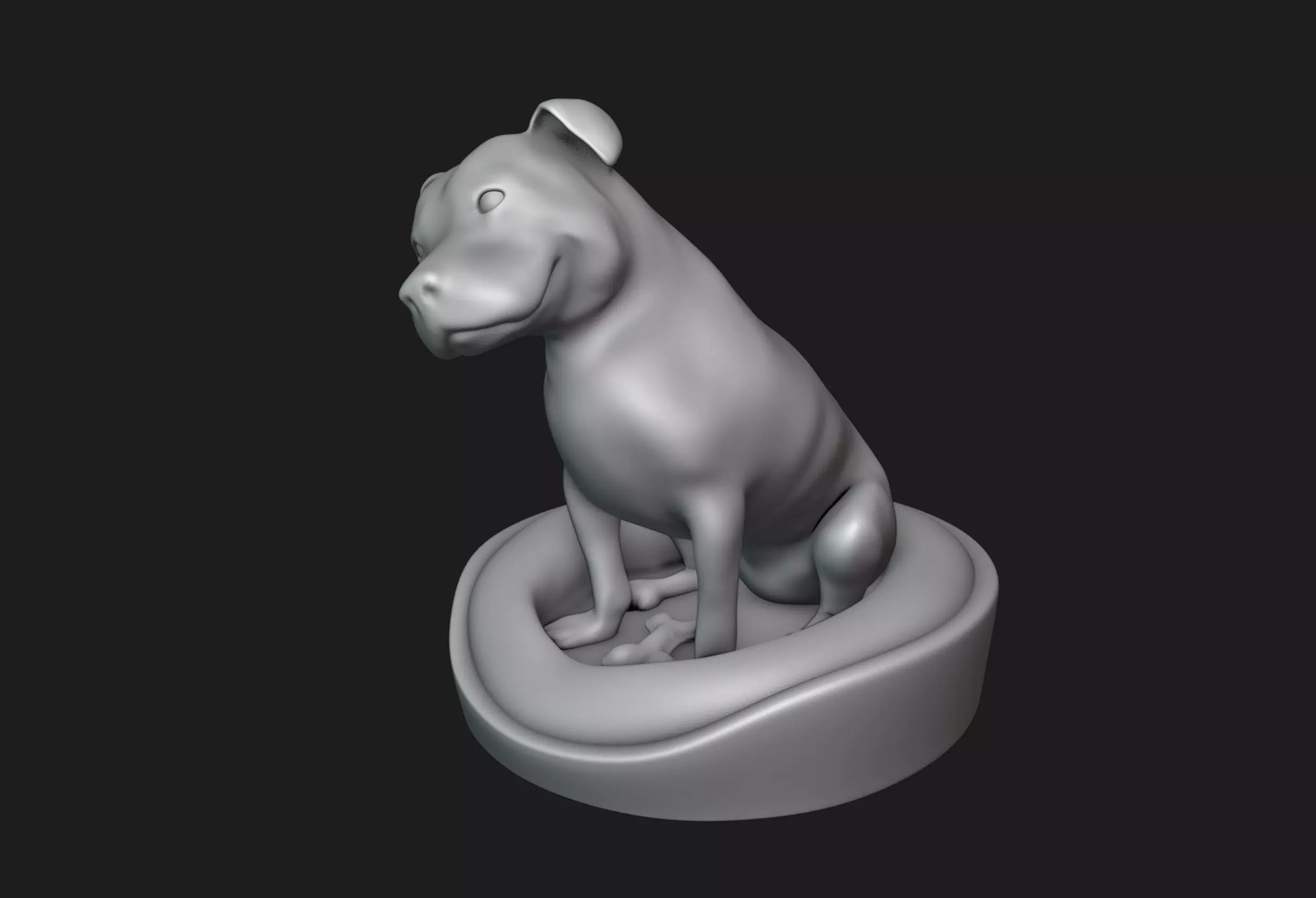 Smiling Staffordshire Bull Terrier 3D print model_0