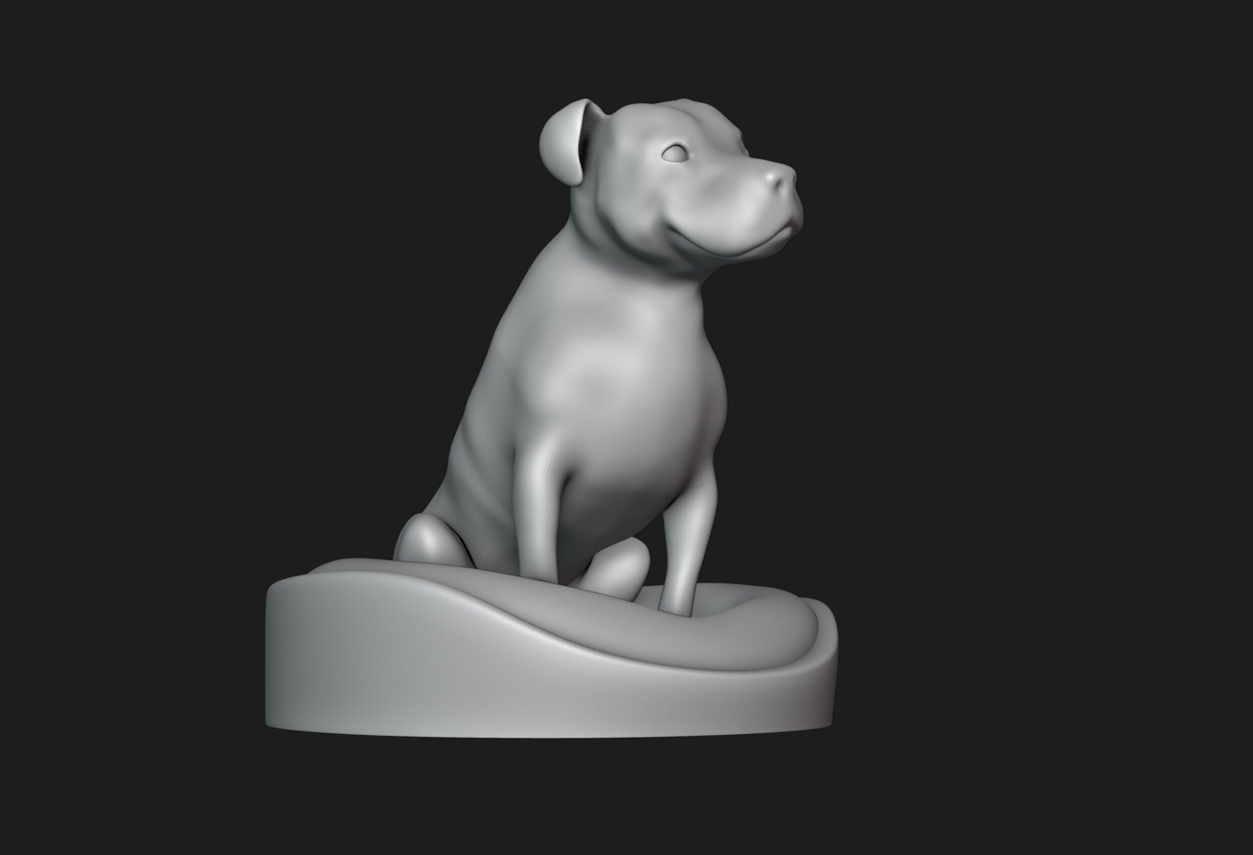 Smiling Staffordshire Bull Terrier 3D print model_1