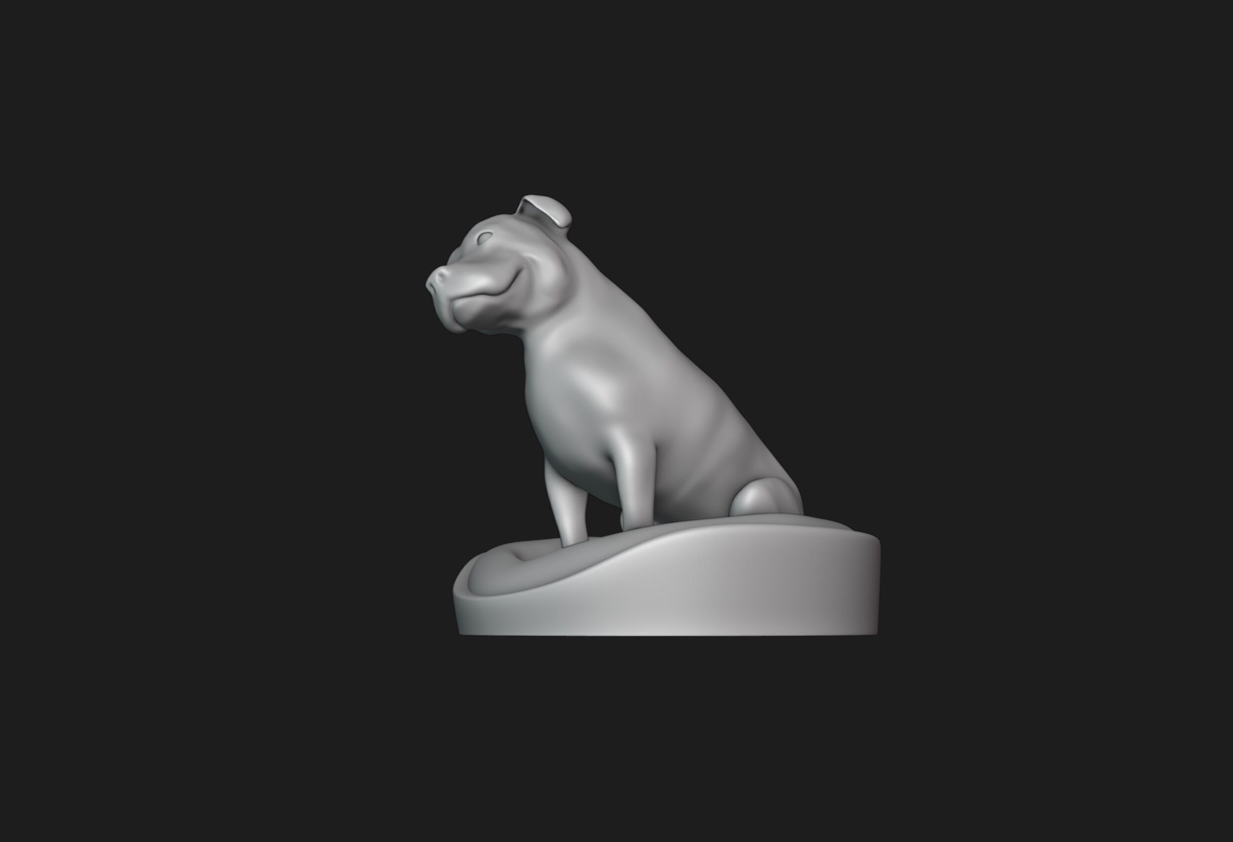 Smiling Staffordshire Bull Terrier 3D print model_9