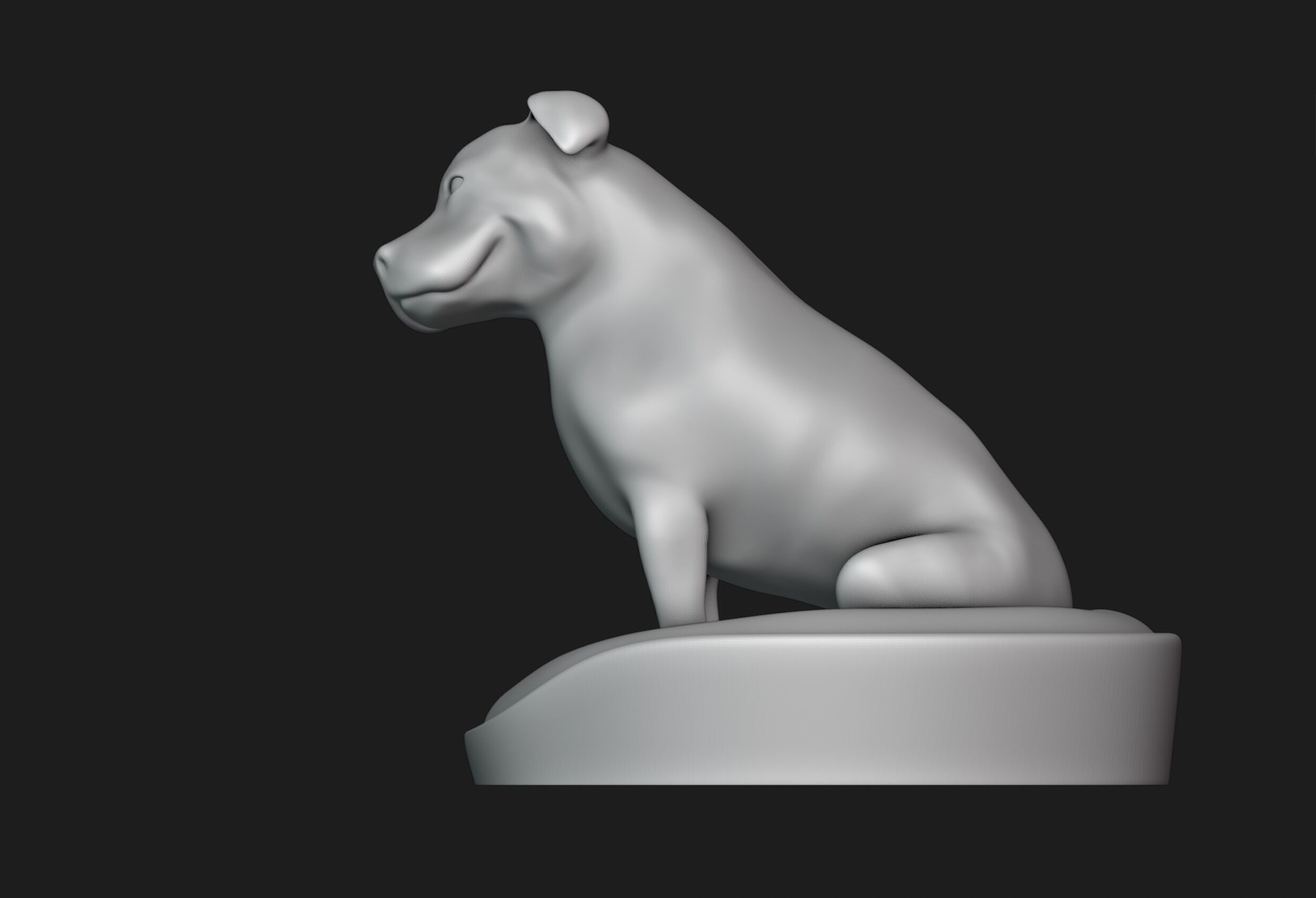 Smiling Staffordshire Bull Terrier 3D print model_4