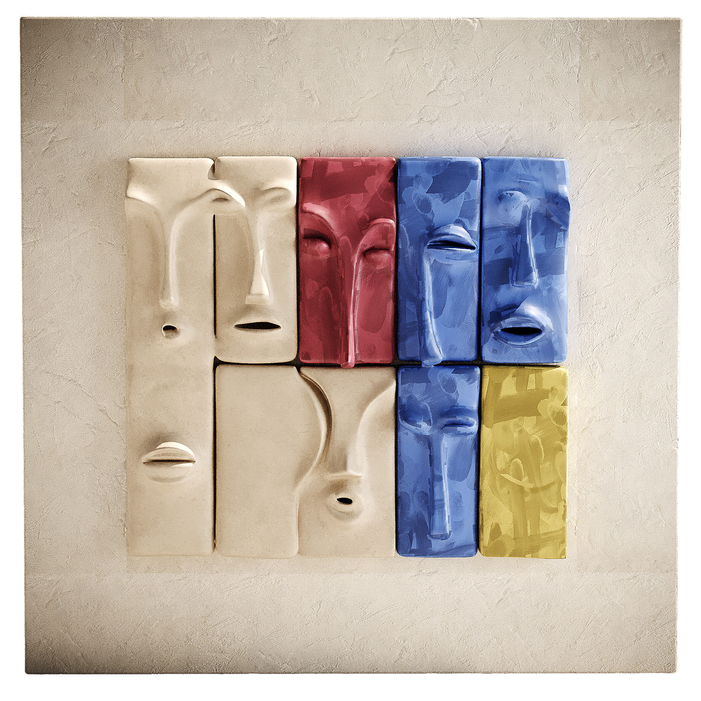 Abstract Face Wall Panel 3D model_3