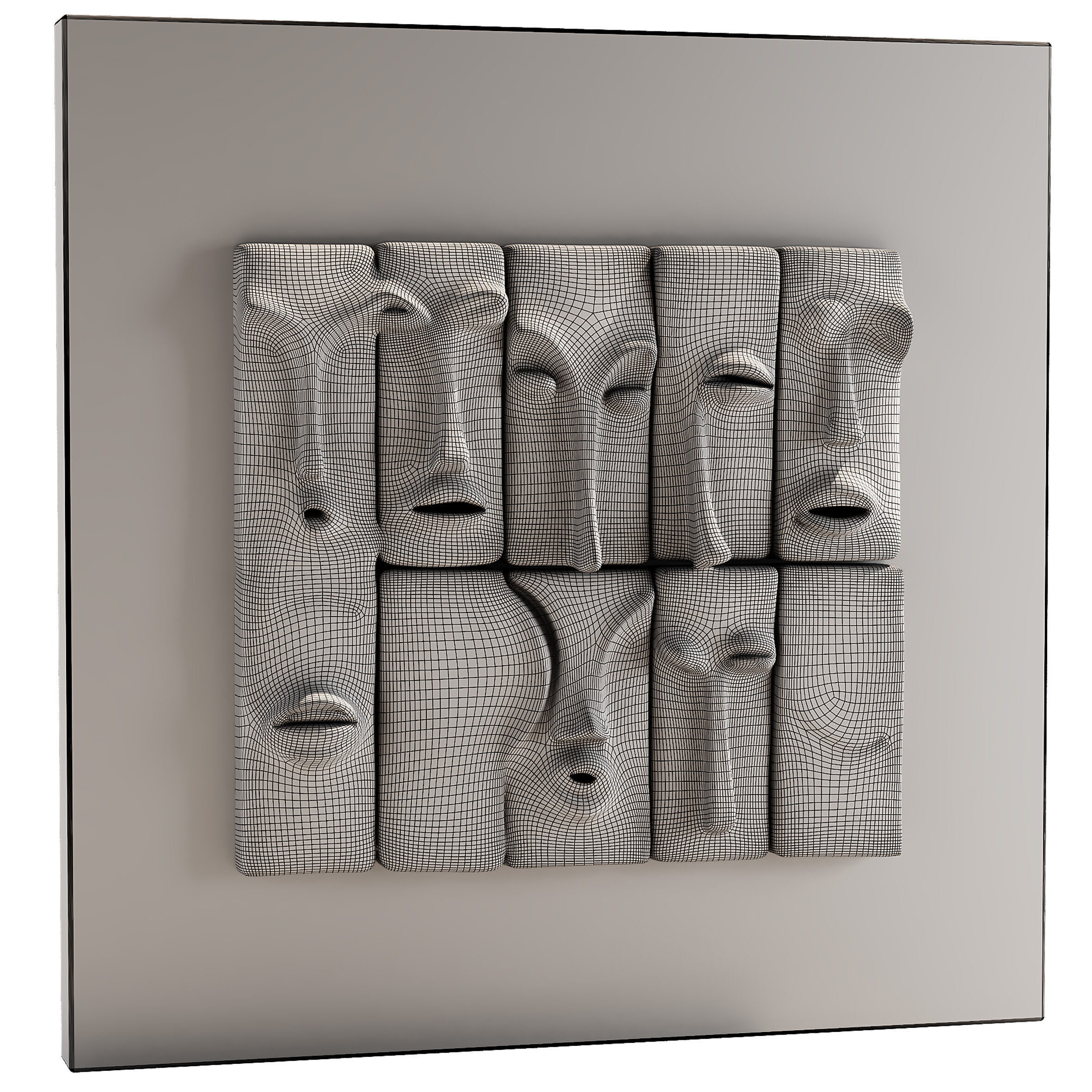 Abstract Face Wall Panel 3D model_4