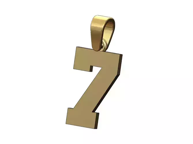 NBA font number 7 pendant charm with bail