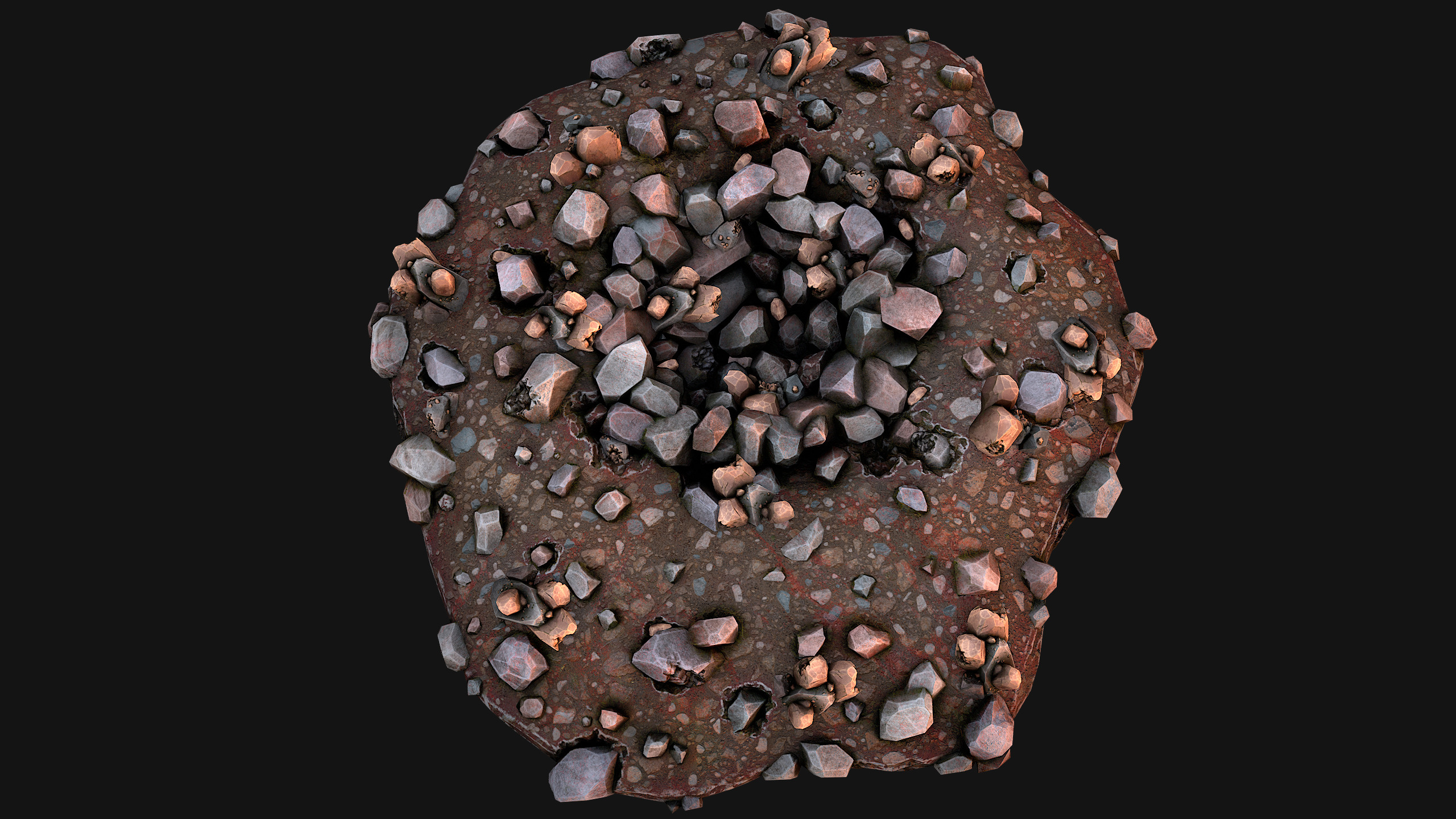 Copper Ore Deposits Mine Environment Low-poly 3D model_15