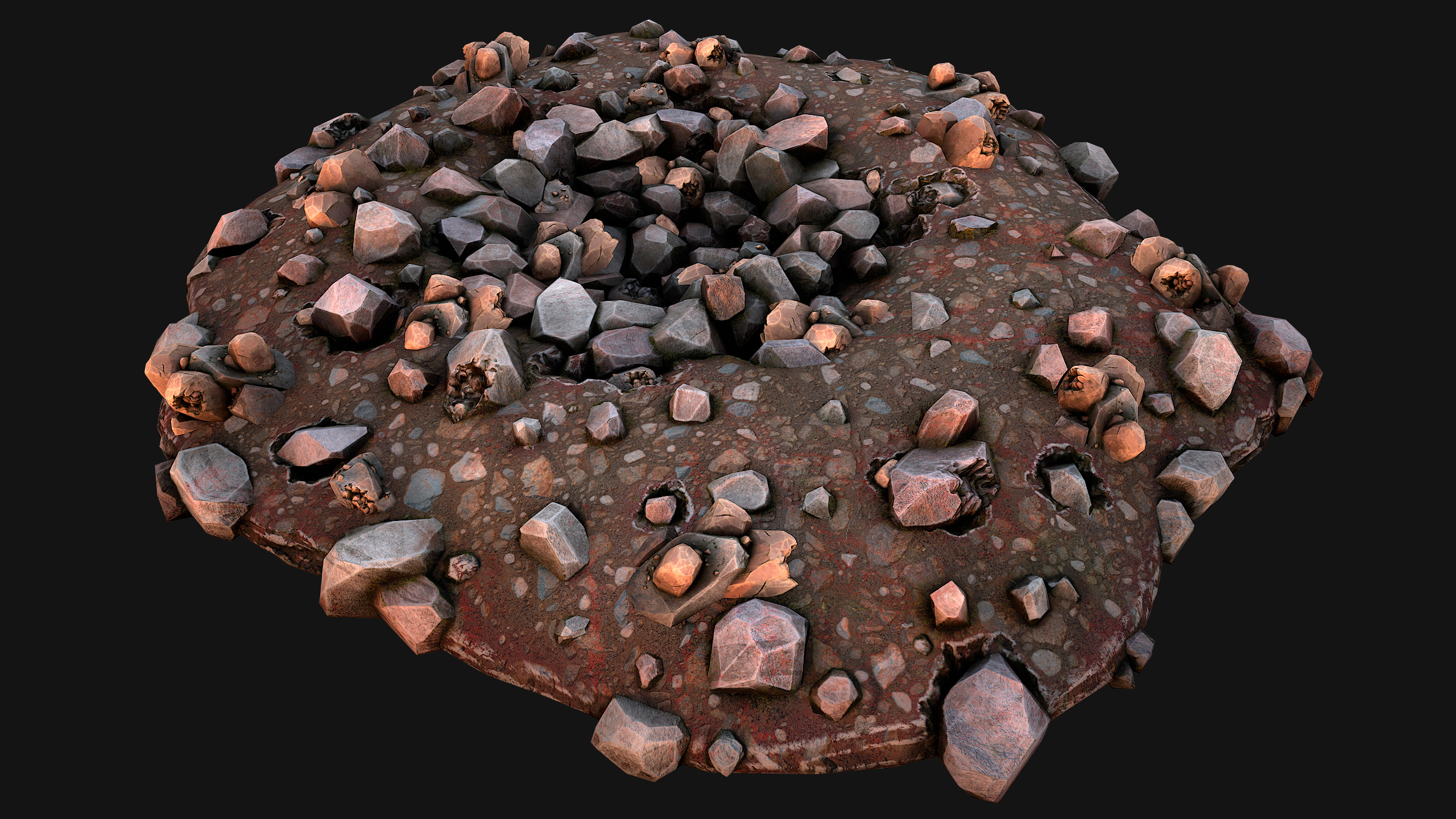 Copper Ore Deposits Mine Environment Low-poly 3D model_20