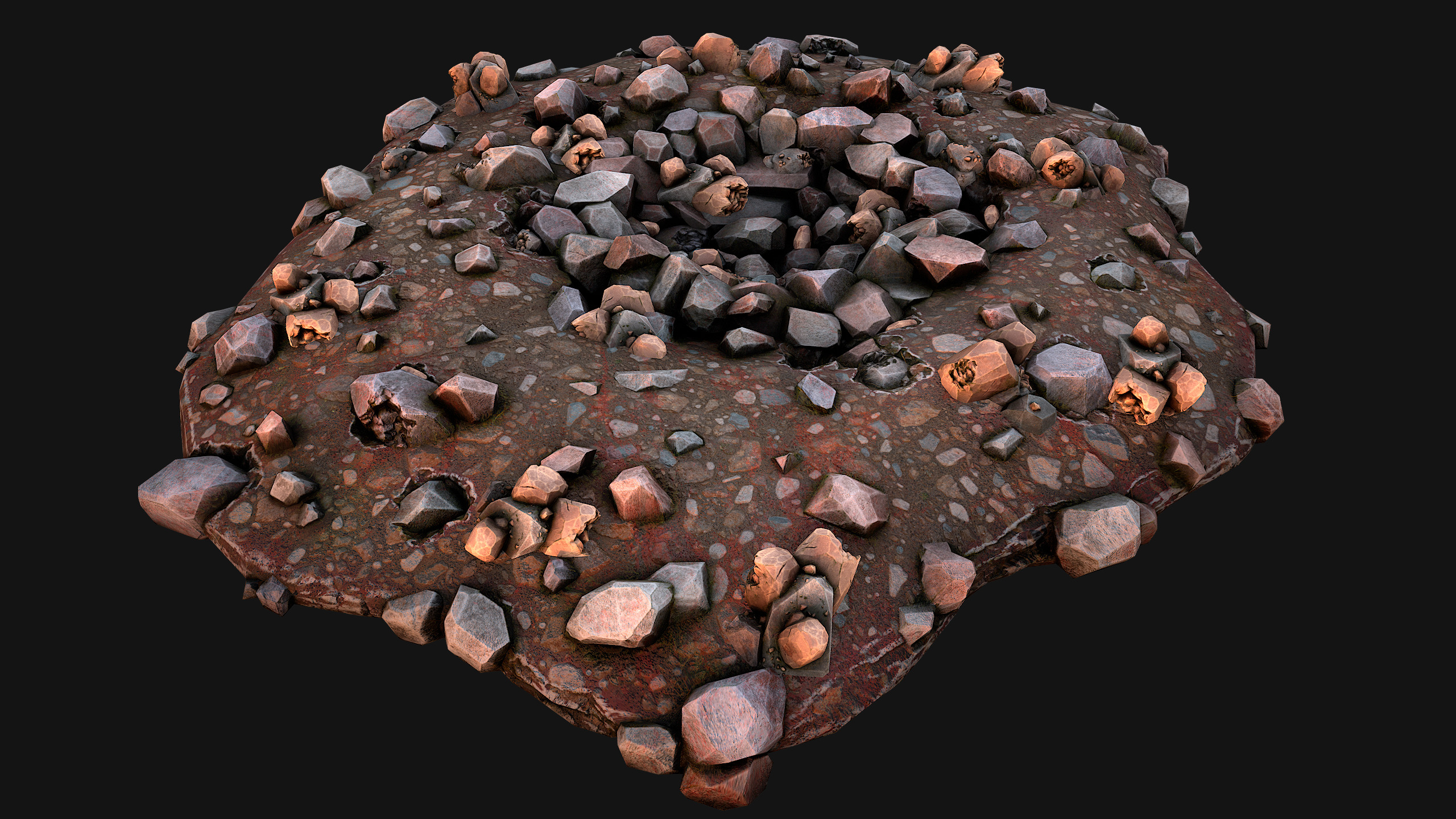 Copper Ore Deposits Mine Environment Low-poly 3D model_9