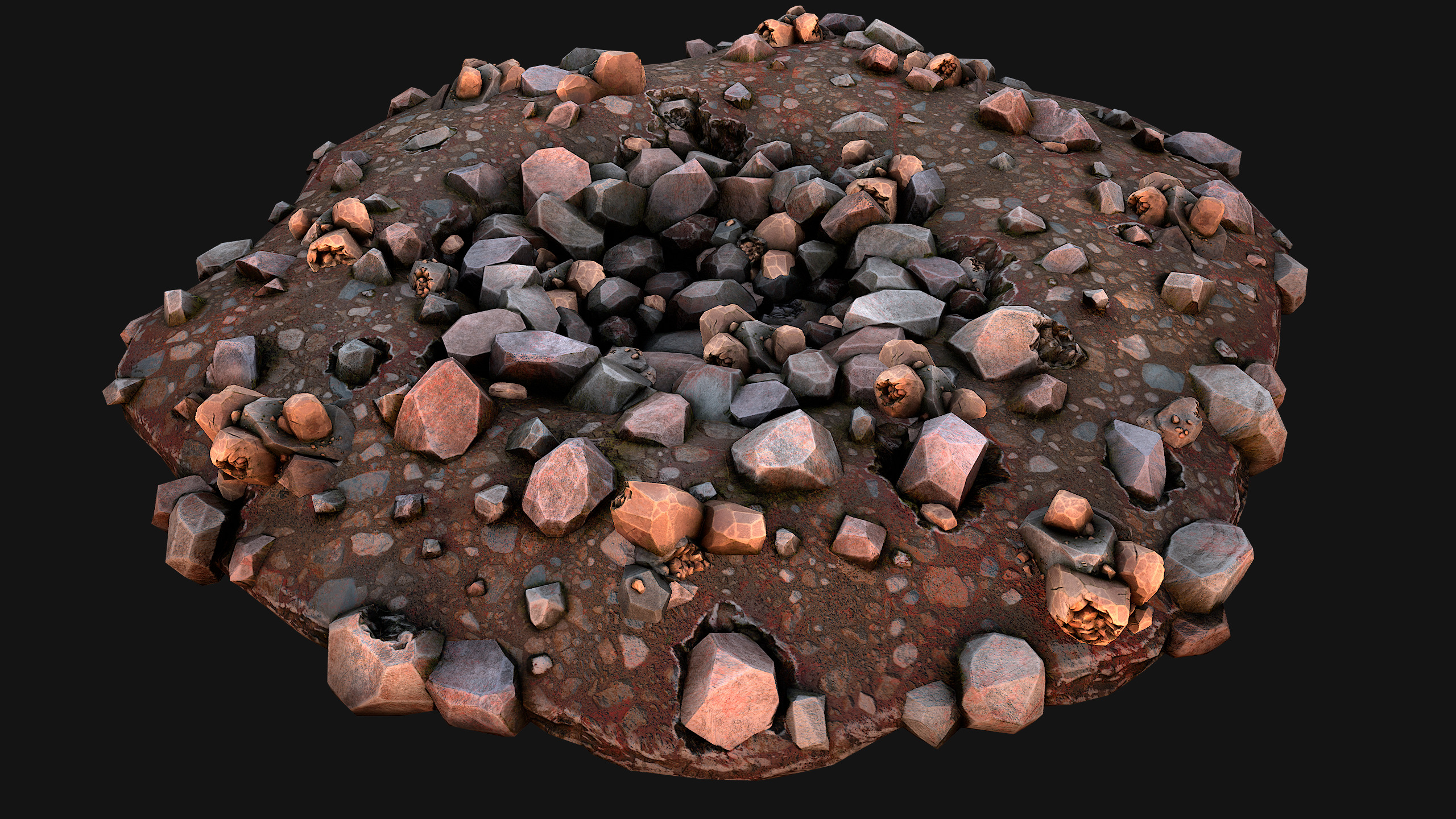 Copper Ore Deposits Mine Environment Low-poly 3D model_23