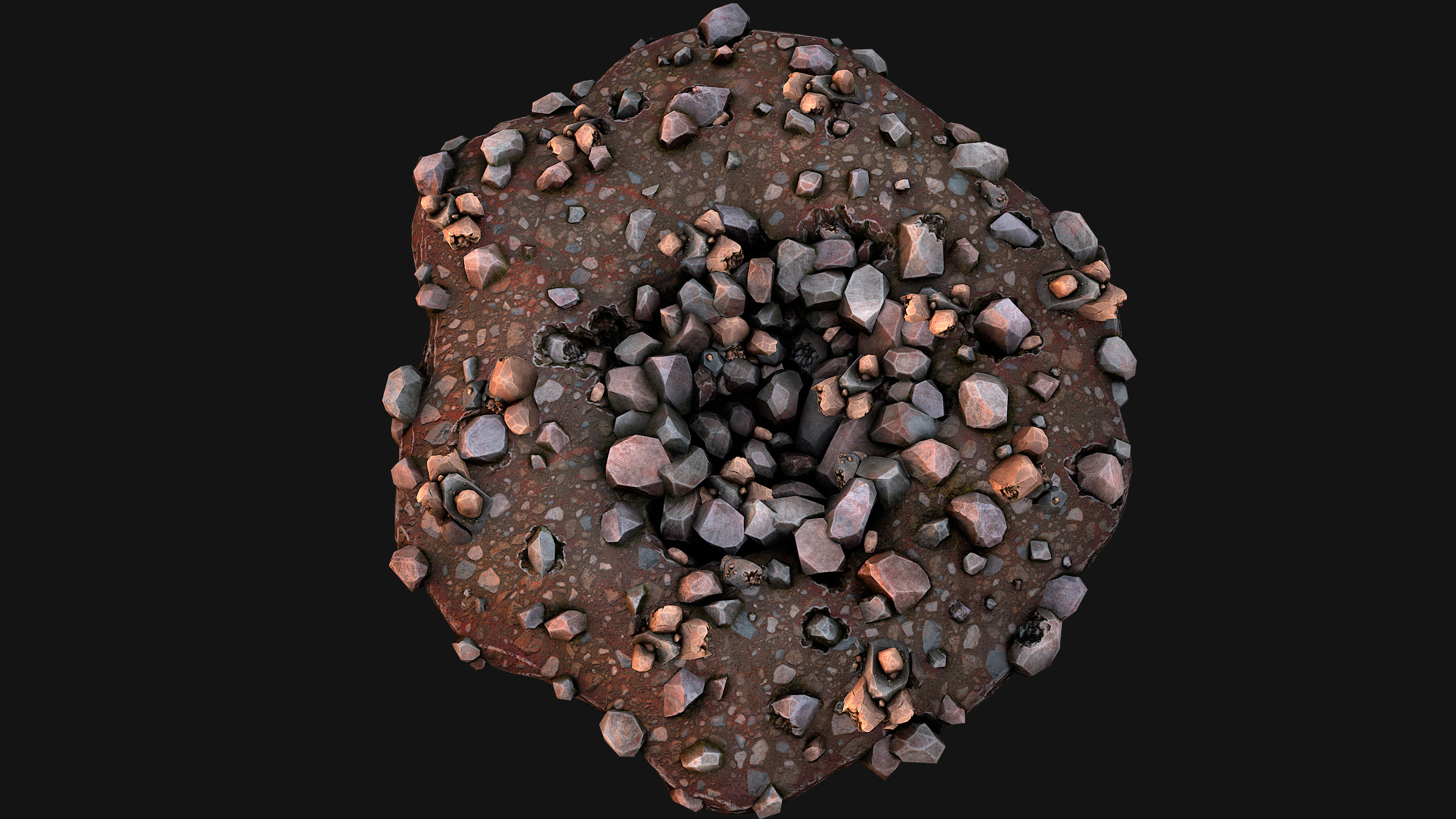 Copper Ore Deposits Mine Environment Low-poly 3D model_16