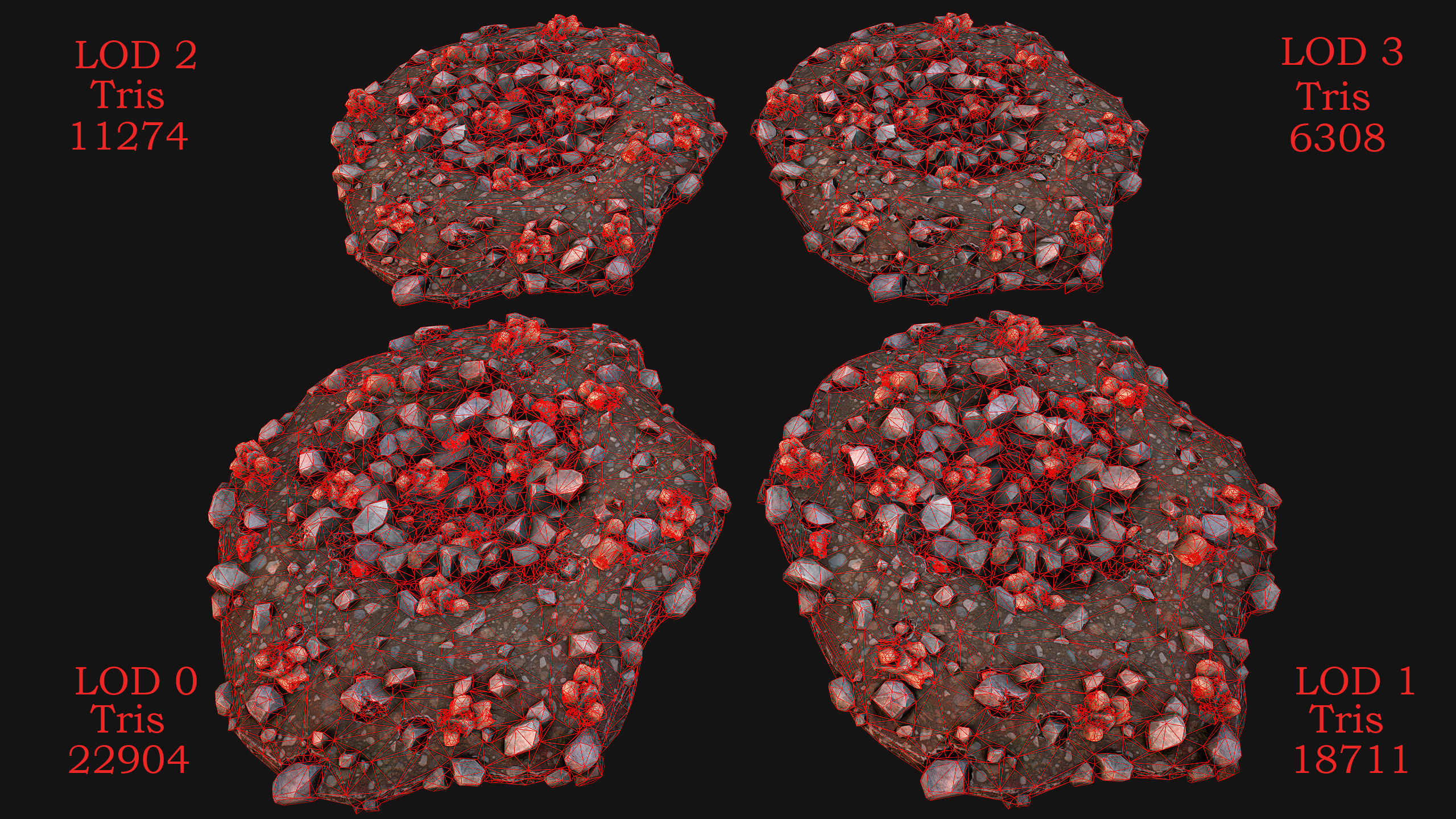 Copper Ore Deposits Mine Environment Low-poly 3D model_2