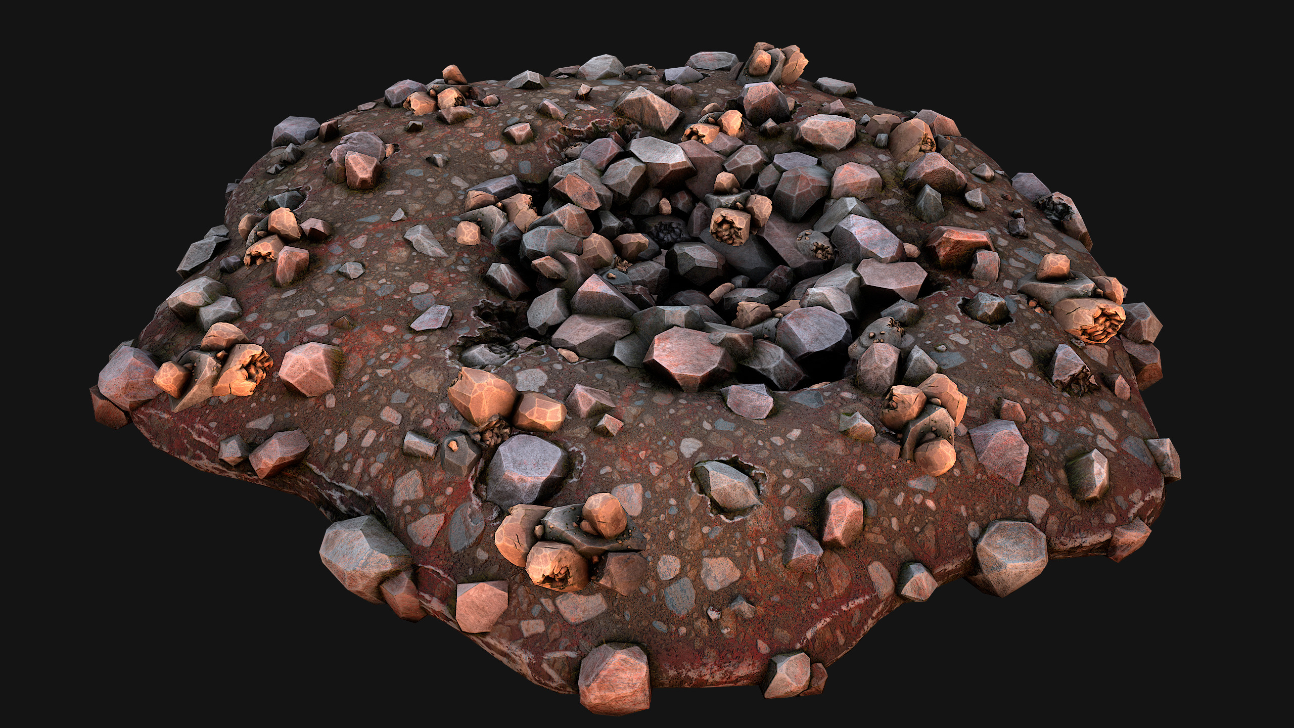 Copper Ore Deposits Mine Environment Low-poly 3D model_6