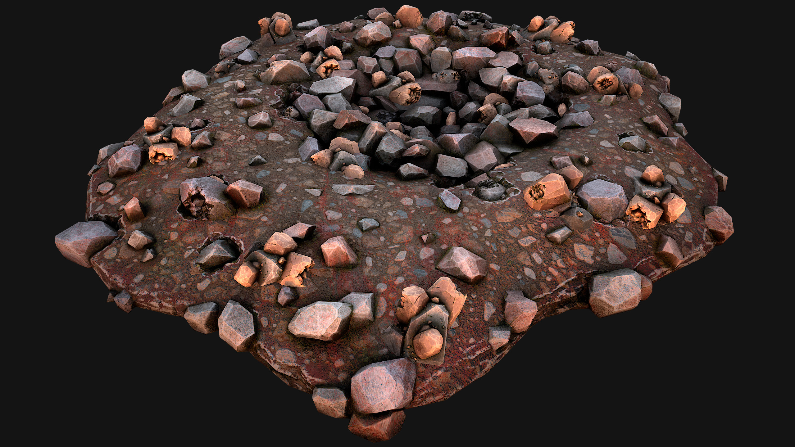 Copper Ore Deposits Mine Environment Low-poly 3D model_18