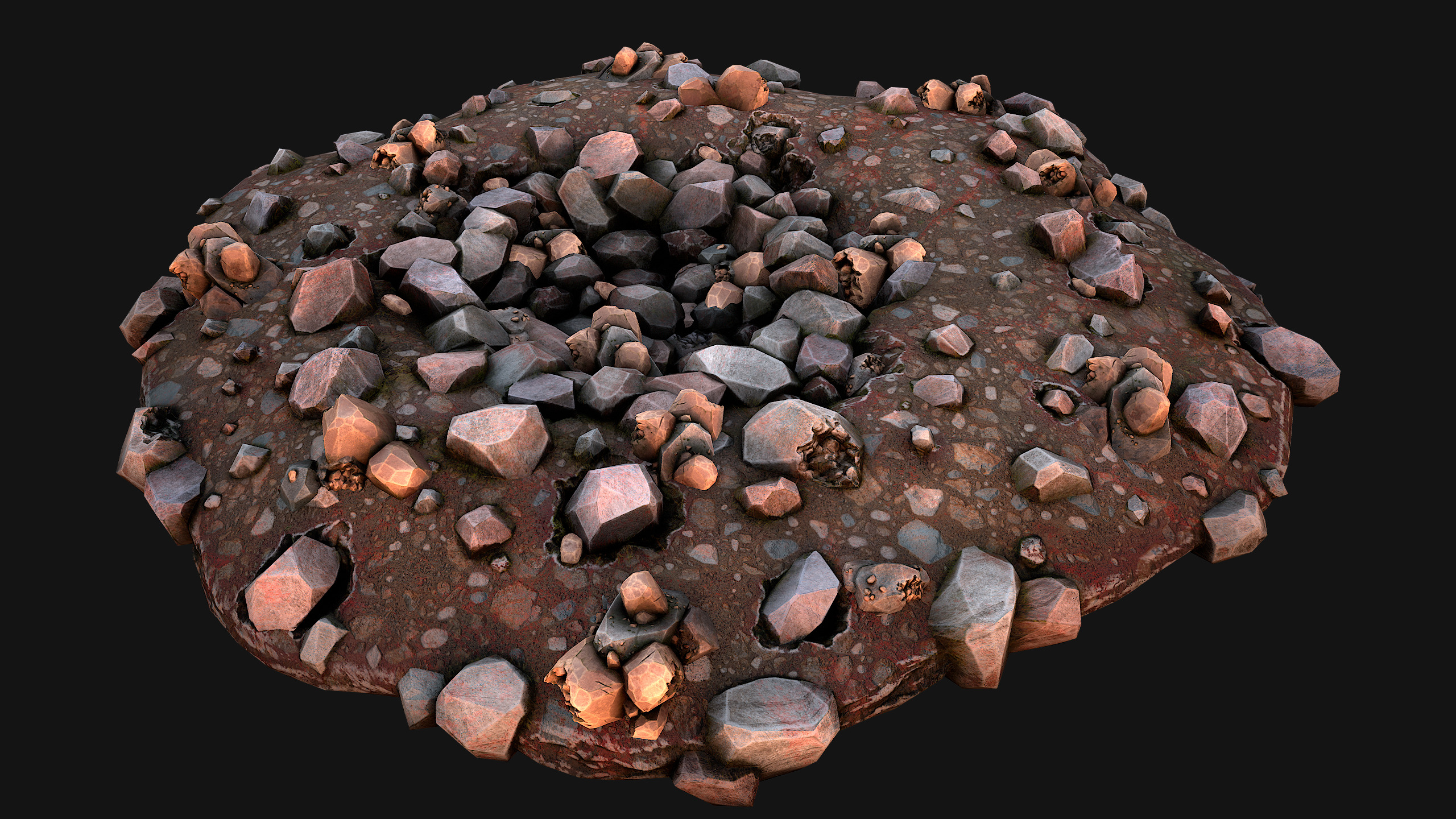 Copper Ore Deposits Mine Environment Low-poly 3D model_22