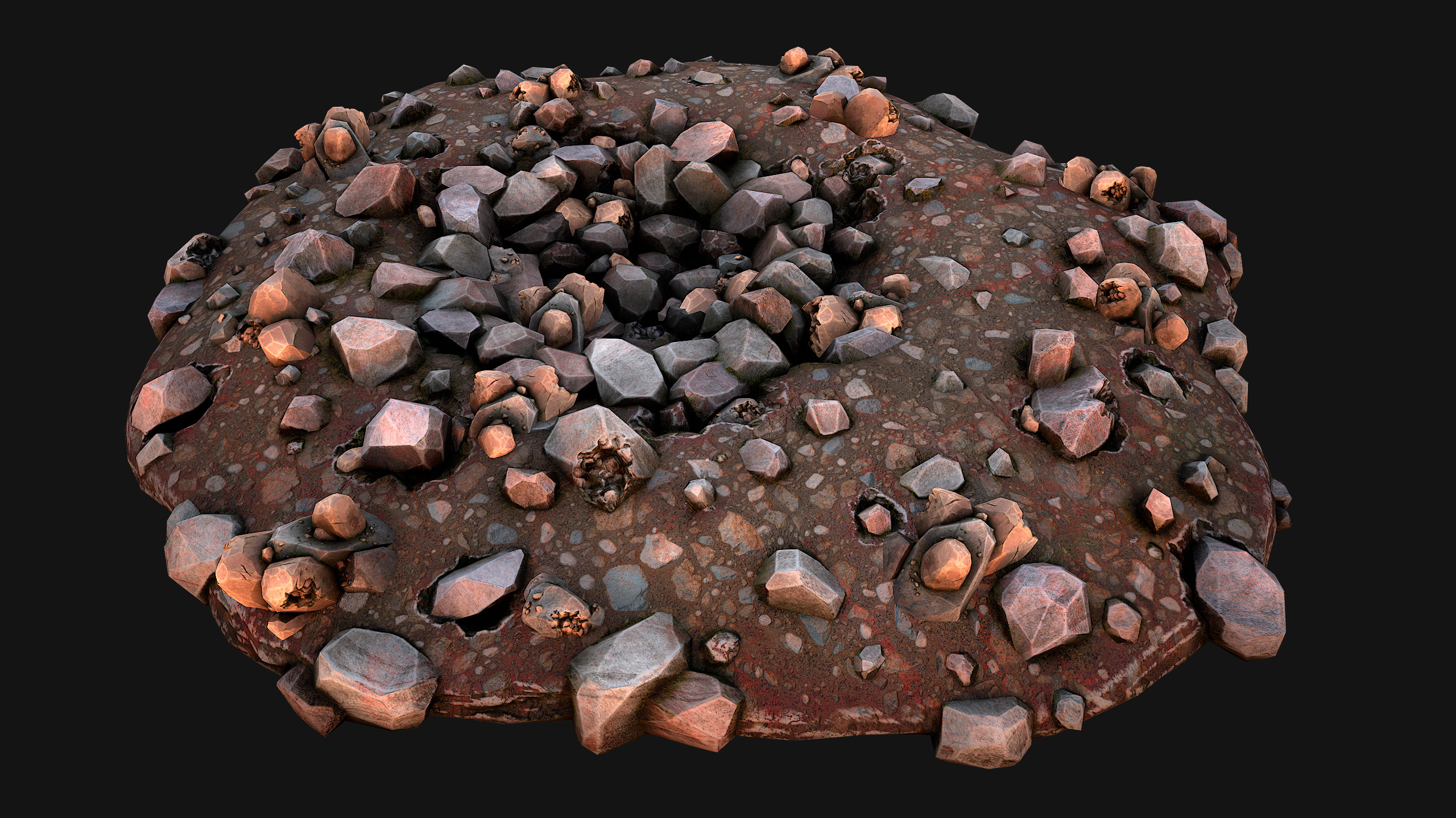 Copper Ore Deposits Mine Environment Low-poly 3D model_21