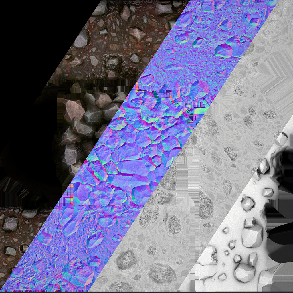 Copper Ore Deposits Mine Environment Low-poly 3D model_24