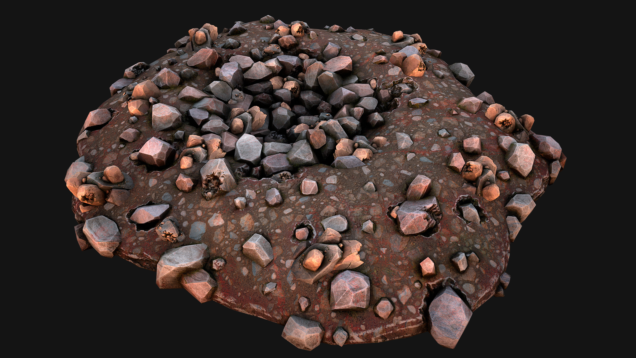 Copper Ore Deposits Mine Environment Low-poly 3D model_12