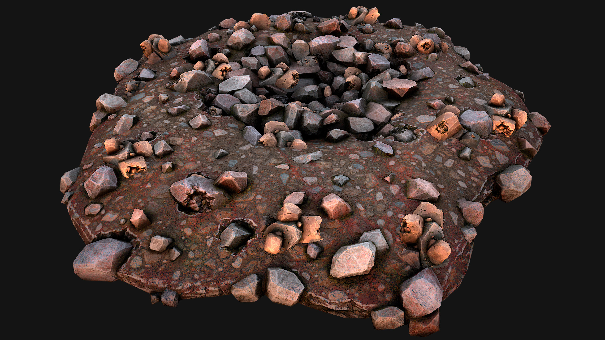 Copper Ore Deposits Mine Environment Low-poly 3D model_17