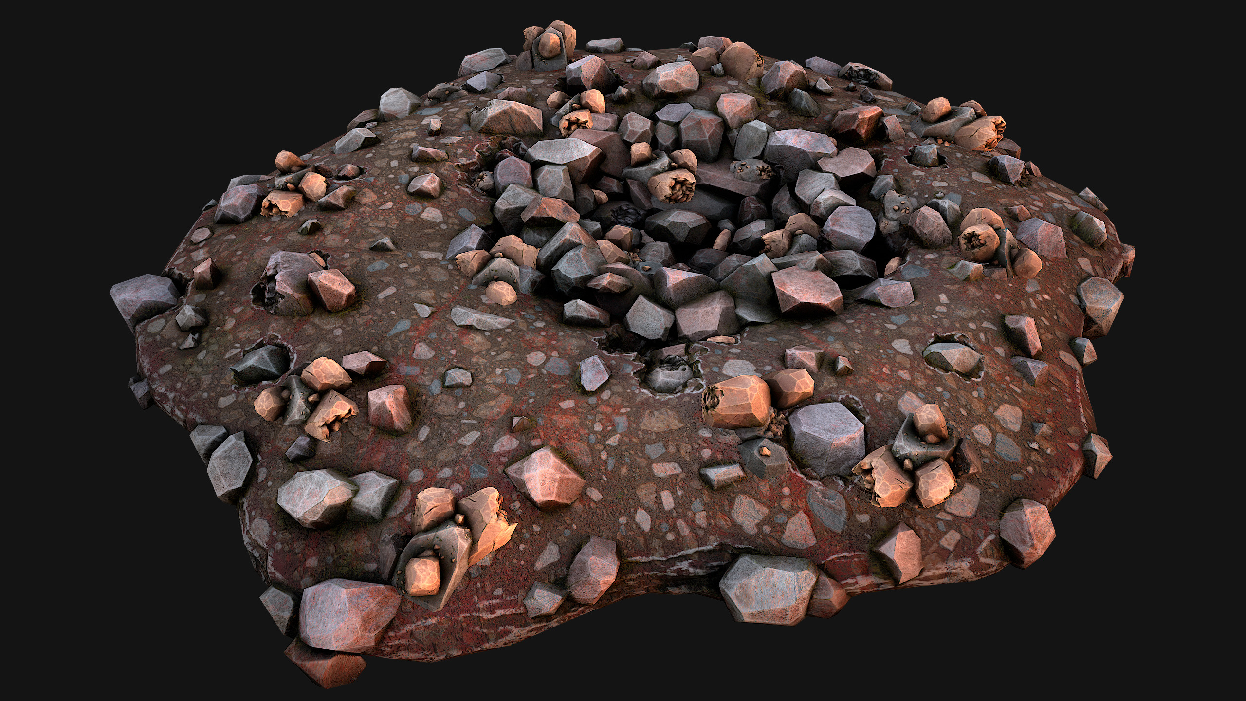 Copper Ore Deposits Mine Environment Low-poly 3D model_8