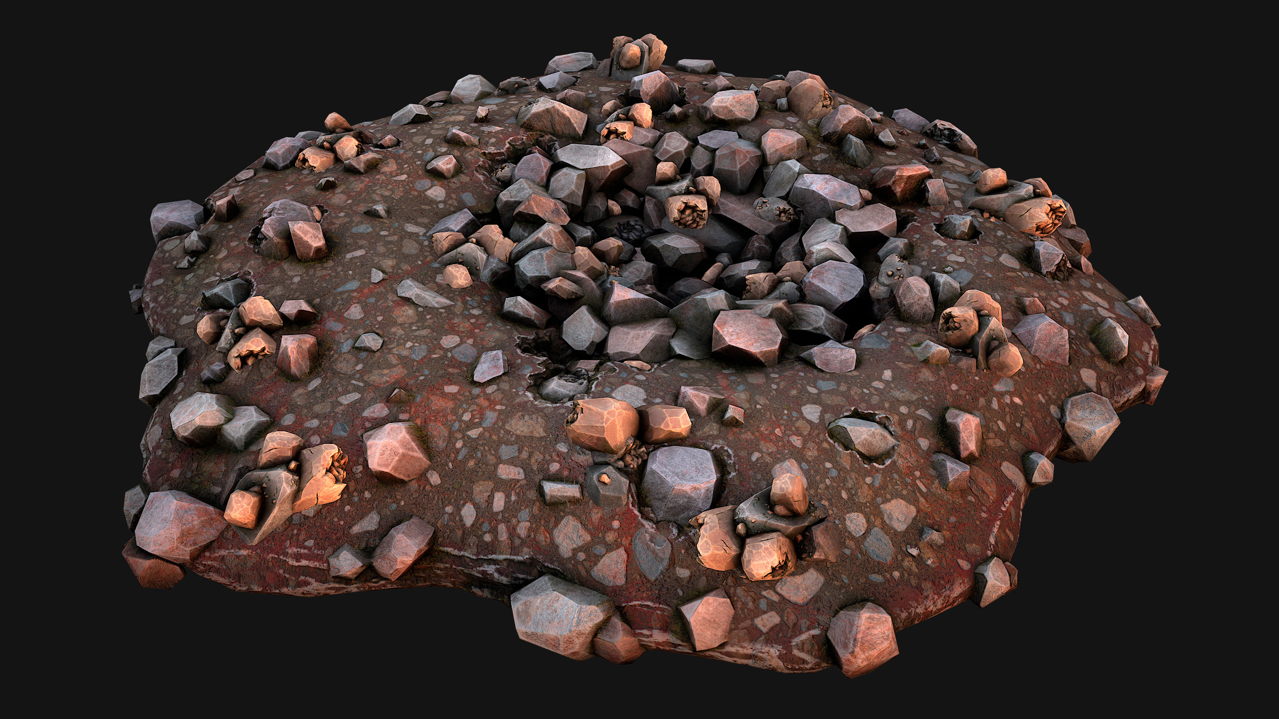 Copper Ore Deposits Mine Environment Low-poly 3D model_7