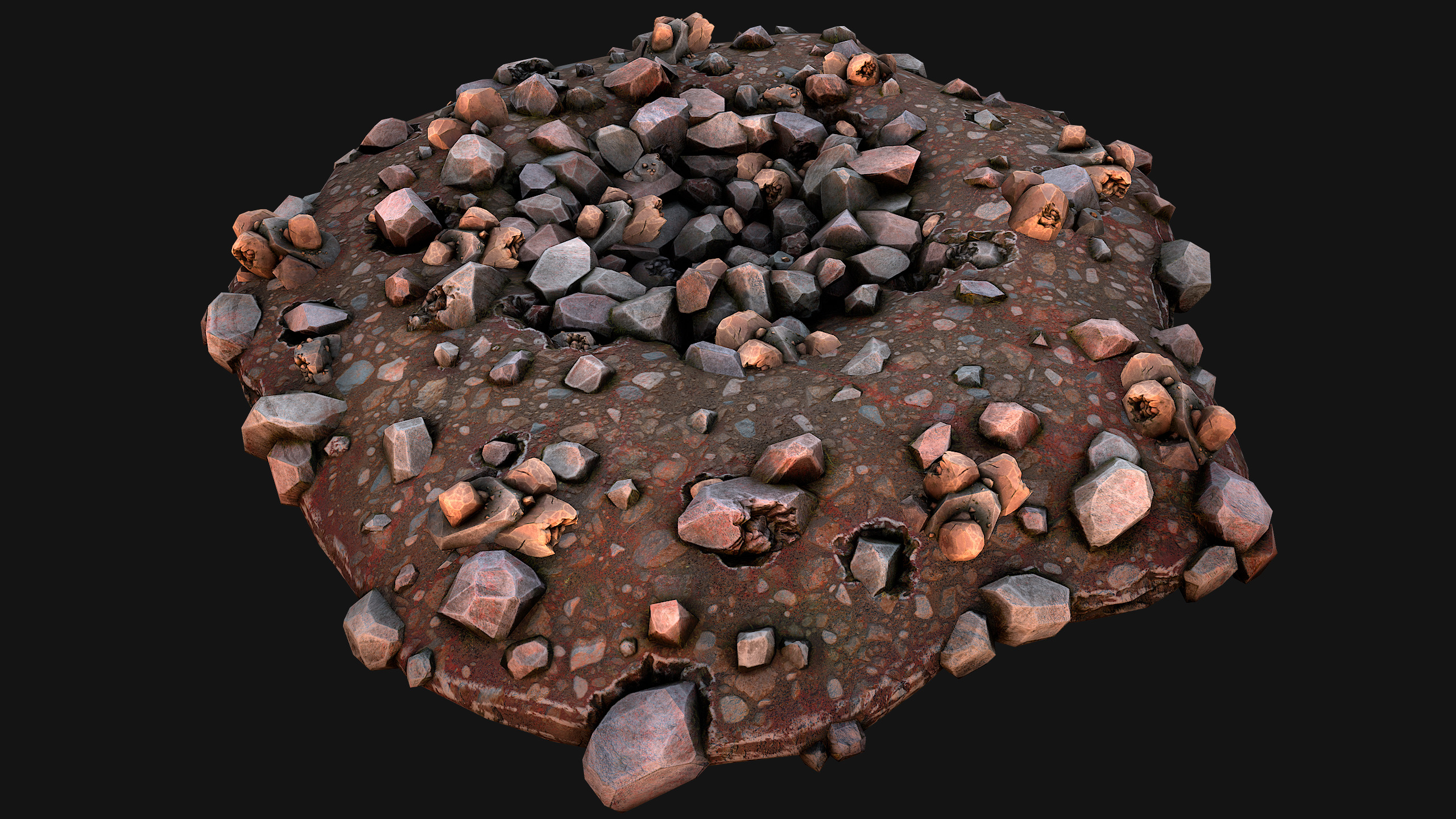 Copper Ore Deposits Mine Environment Low-poly 3D model_11