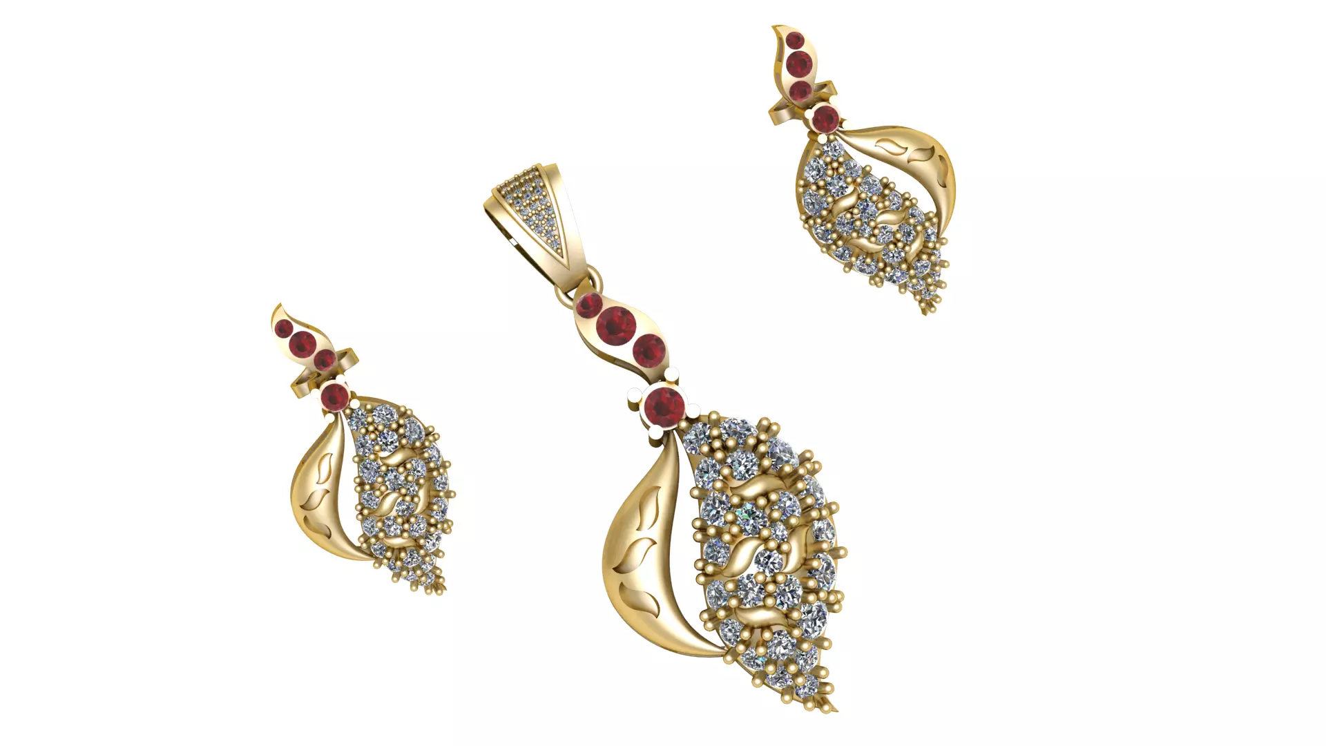 LUXURY DIAMOND LOCKET SET 3D PRINTABLE MODEL 3D print model