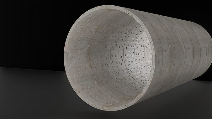 Concrete Tunnel Metro Low-poly 3D model 2